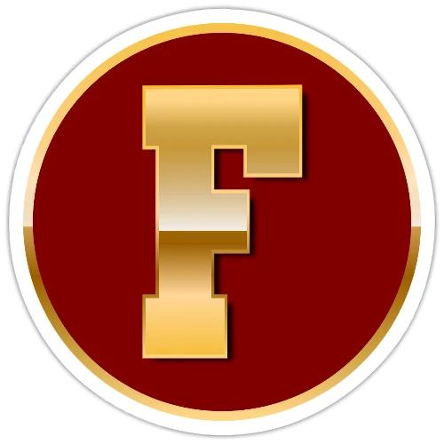 Letter F – Capital Varsity Alphabet Monogram - Sticker