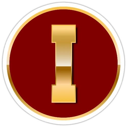 Letter I – Capital Varsity Alphabet Monogram - Sticker