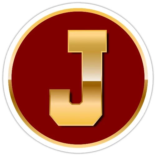 Letter J – Capital Varsity Alphabet Monogram - Sticker