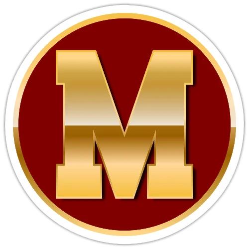 Letter M – Capital Varsity Alphabet Monogram - Sticker