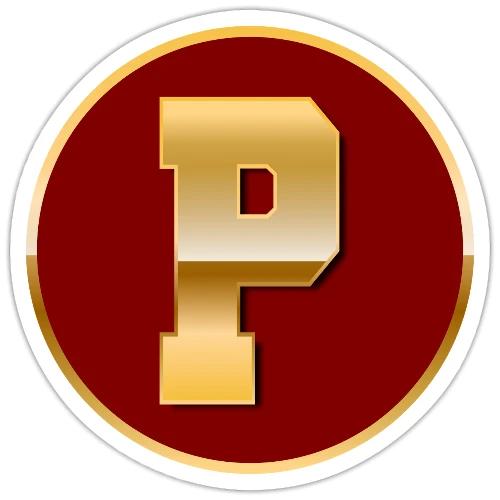 Letter P – Capital Varsity Alphabet Monogram - Sticker