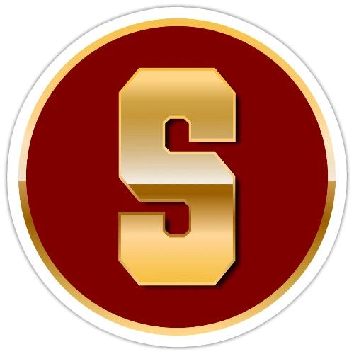 Letter S – Capital Varsity Alphabet Monogram - Sticker