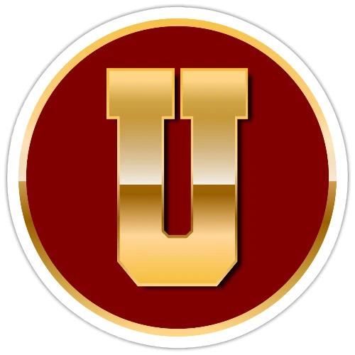 Letter U – Capital Varsity Alphabet Monogram - Sticker