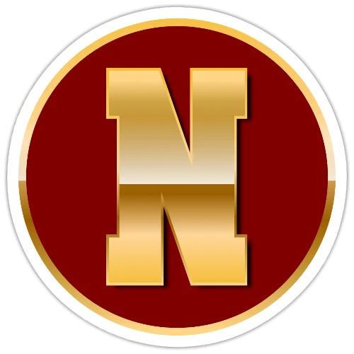 Letter N – Capital Varsity Alphabet Monogram - Sticker
