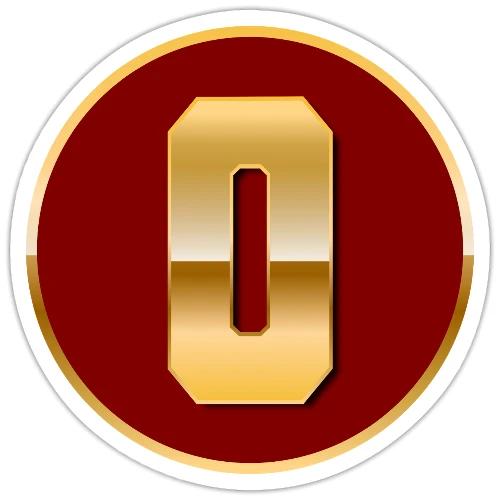 Letter O – Capital Varsity Alphabet Monogram - Sticker