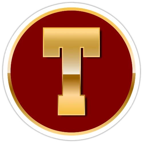 Letter T – Capital Varsity Alphabet Monogram - Sticker