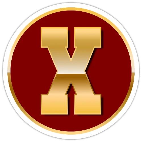 Letter X – Capital Varsity Alphabet Monogram - Sticker
