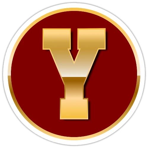 Letter Y – Capital Varsity Alphabet Monogram - Sticker