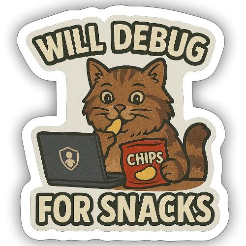 Will Debug for Snacks - Sticker