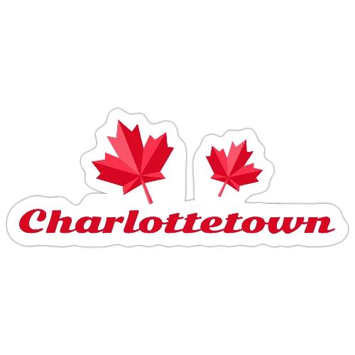 Charlottetown with two red maple leaves - Sticker