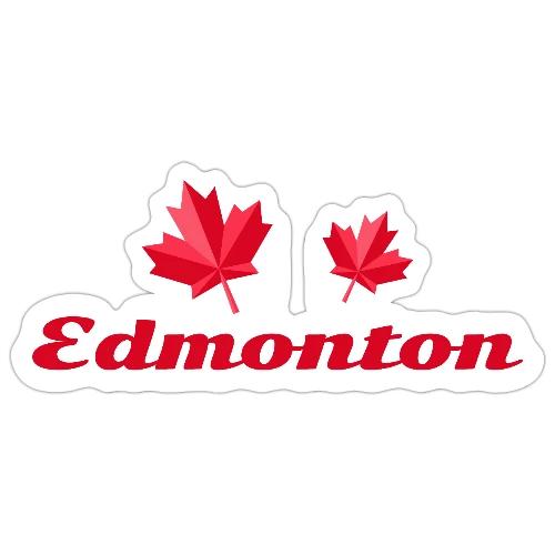 Edmonton with two red maple leaves - Sticker
