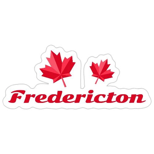 Fredericton with two red maple leaves - Sticker