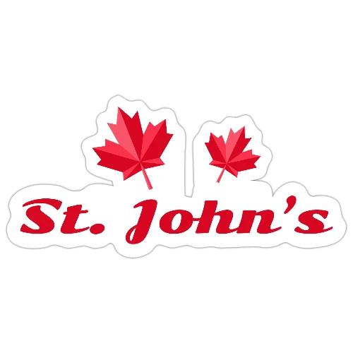 St. John's with two red maple leaves - Sticker