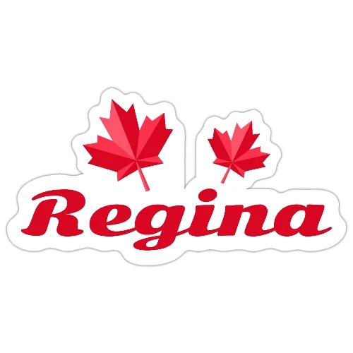 Regina with two red maple leaves - Sticker