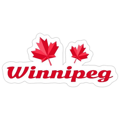 Winnipeg with two red maple leaves - Sticker