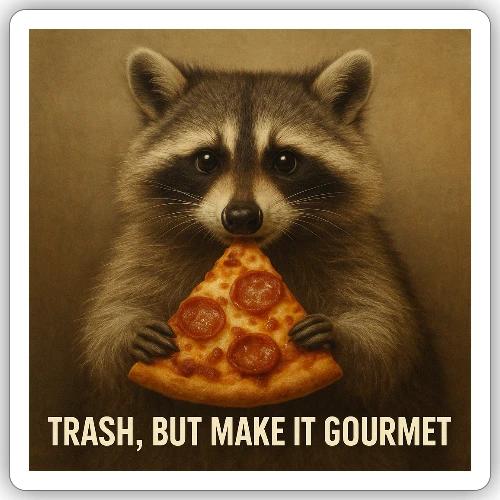 Gourmet Pizza Raccoon - Sticker