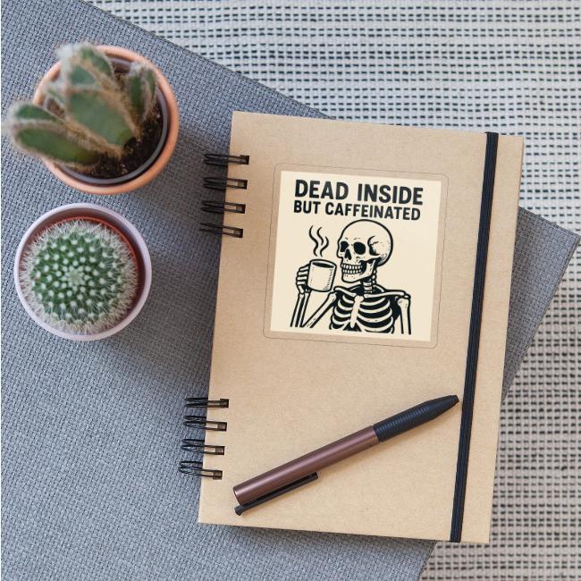 Skeleton Sipping Coffee