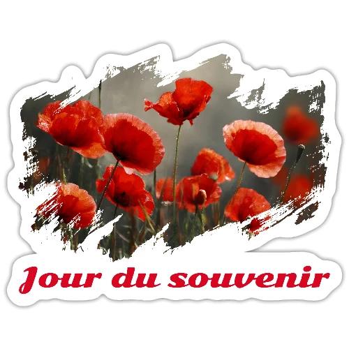 Remembrance Day with Poppies - Sticker