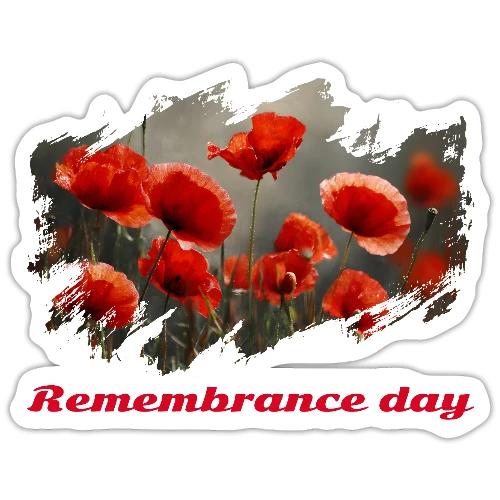 Remembrance Day with poppies - Sticker