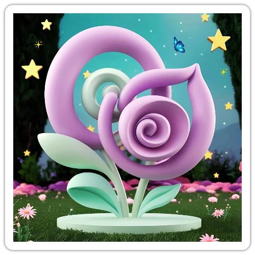 Lila Bloom | Double Floral Eco-Inspired Art - Sticker