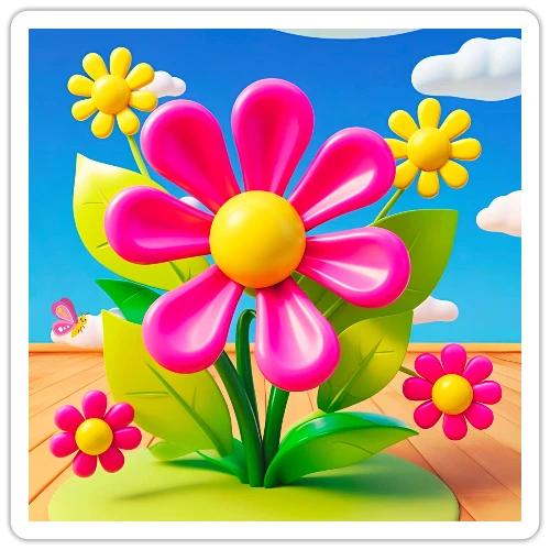 Pink Floral Peace | Sky & Nature Design - Sticker