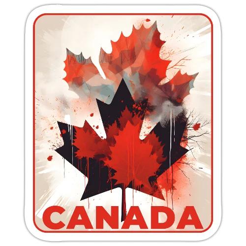 Canada Inked Leaf - Sticker