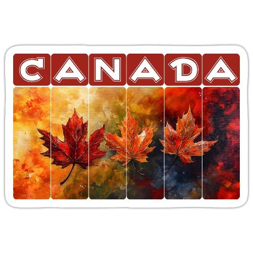 Painted Canada Leaves - Sticker