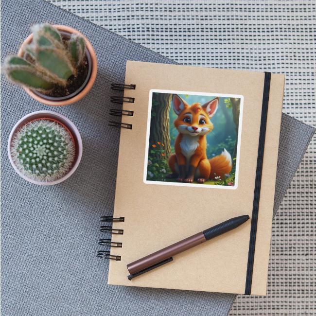 Magical fantasy fox in enchanted forest scene