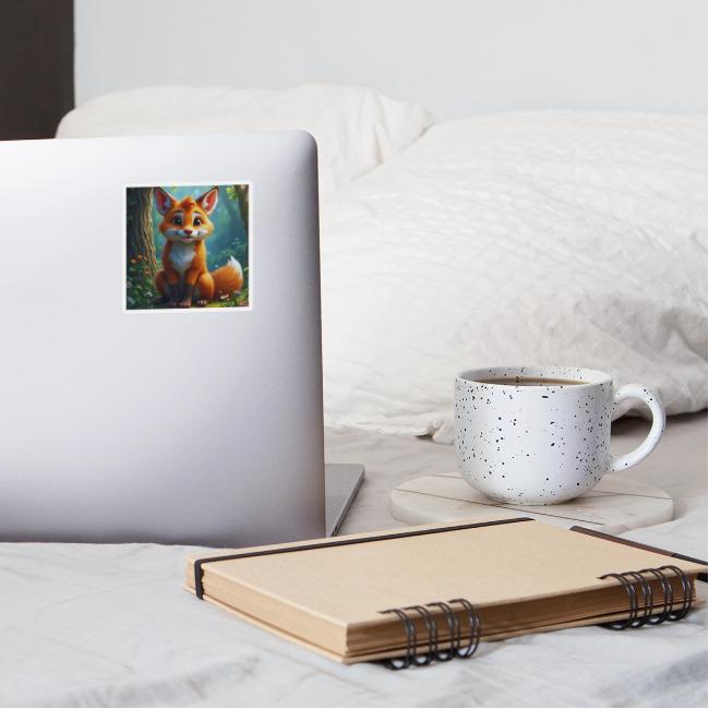 Magical fantasy fox in enchanted forest scene