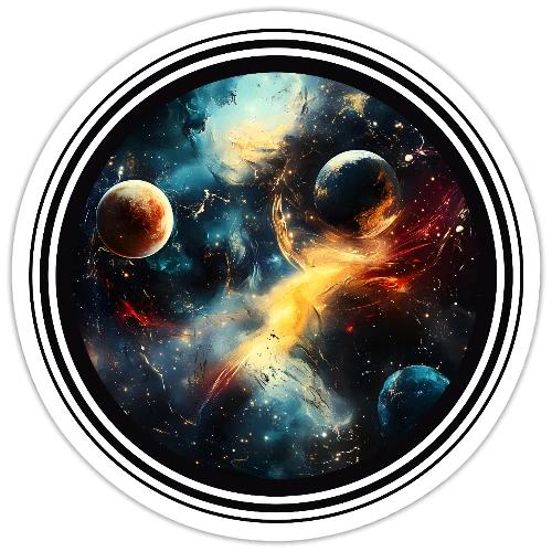 Painted Cosmos of Planets - Sticker