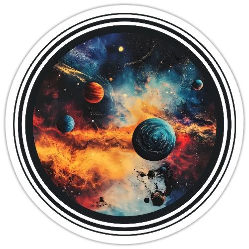 Cosmic Brush Planets - Sticker
