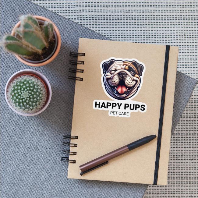 Happy Pups Pet Care - Bulldog Mascot Design