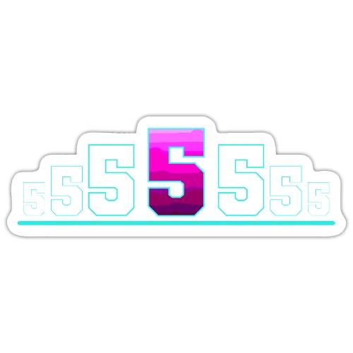 Number 5 in Magenta: Varsity Font - Sticker