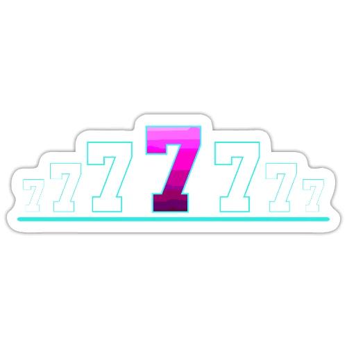 Number 7 in Magenta: Varsity Font - Sticker