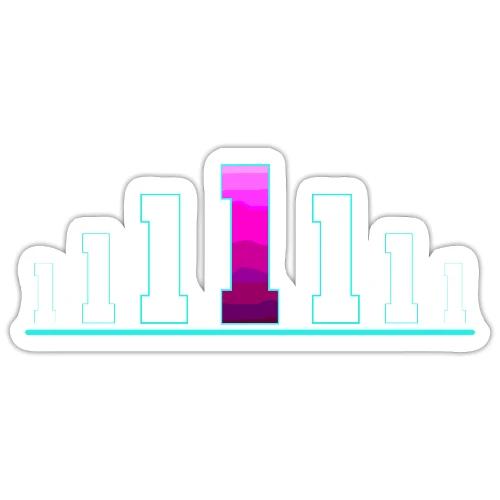 Number 1 in Magenta: Varsity Font - Sticker