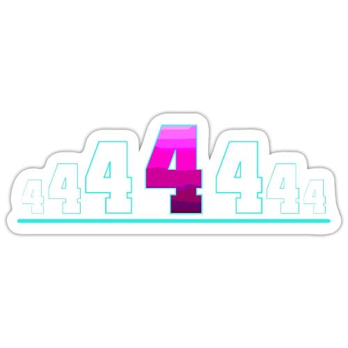 Number 4 in Magenta: Varsity Font - Sticker