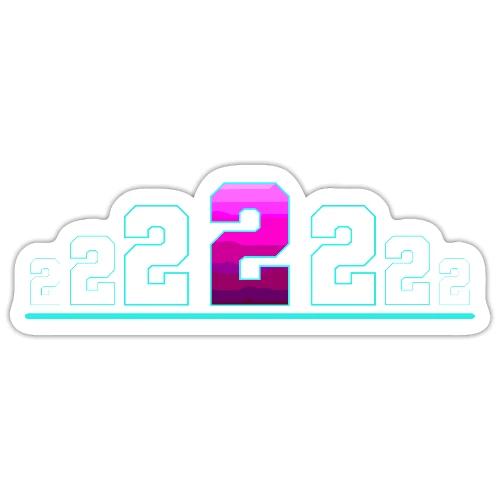Number 2 in Magenta: Varsity Font - Sticker