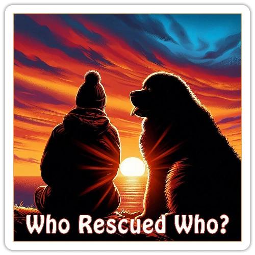 Who Rescued Who- Winter Version - Sticker