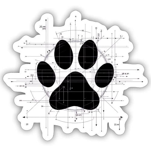 Pawsitive Blueprint (pawprint B/W Only) - Sticker