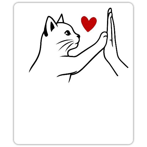 Cat Lover High-Five T-Shirt - Sticker