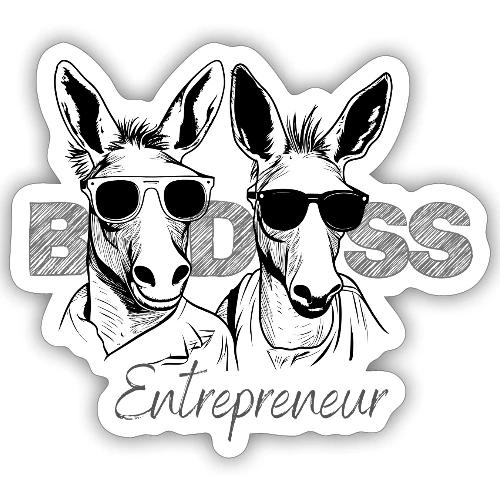 Bad Ass Entrepreneur Duo B/W - Sticker
