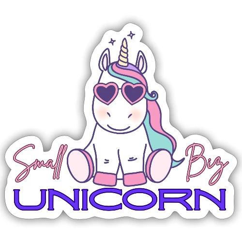 Small Biz Unicorn Glow Up - Sticker