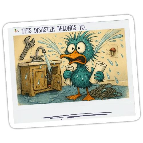 This Disaster Belongs To... Sink Leak Sticker - Sticker