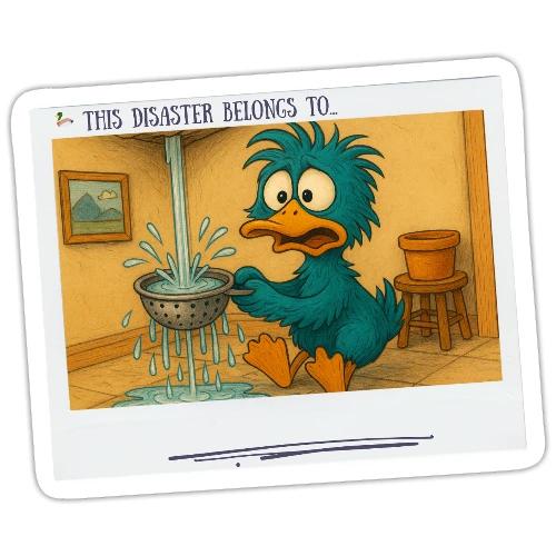 This Disaster Belongs To... Ceiling Leak Sticker - Sticker