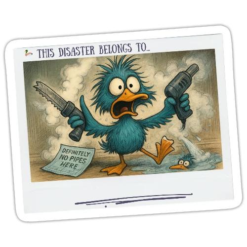 This Disaster Belongs To... Nail Gun Sticker - Sticker