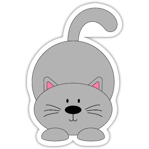 Lovely Grey Kitty - Soft Cozy Newborn Gift - Sticker