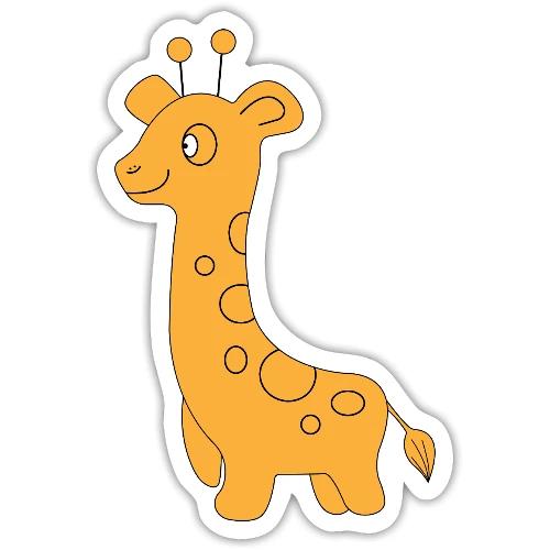 Playful Baby Giraffe - Infant Gear and Tea Cup - Sticker