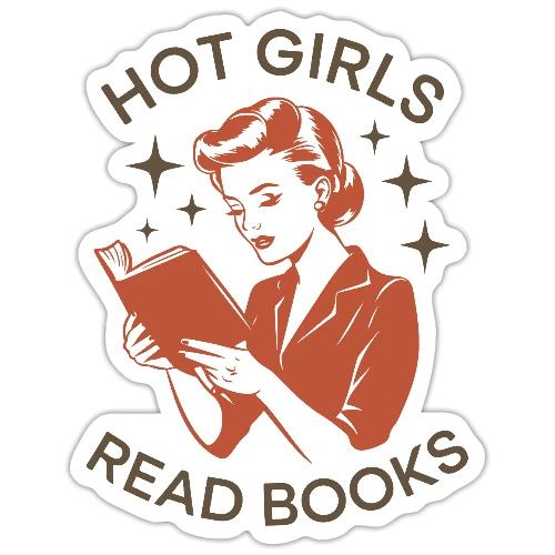Hot Girls Read Books - Vintage Reader - Sticker