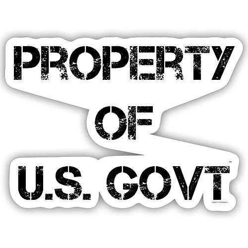 PROPERTY OF U.S. GOVT, black captureit - Sticker
