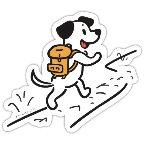 Dog Hiking Fun Tee - Sticker